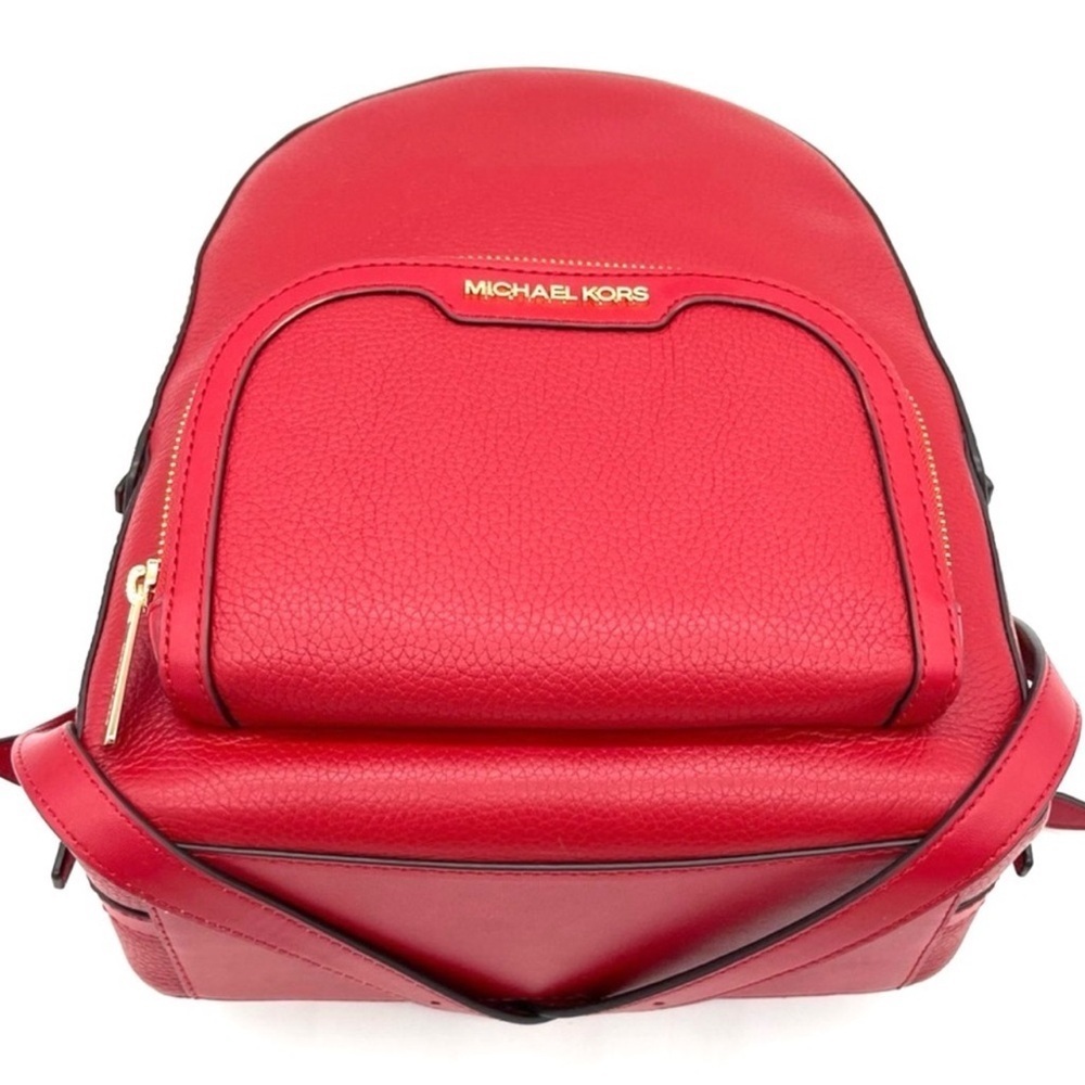 Michael Kors Medium Jaycee Backpack Red/Gold - Picture 5 of 12
